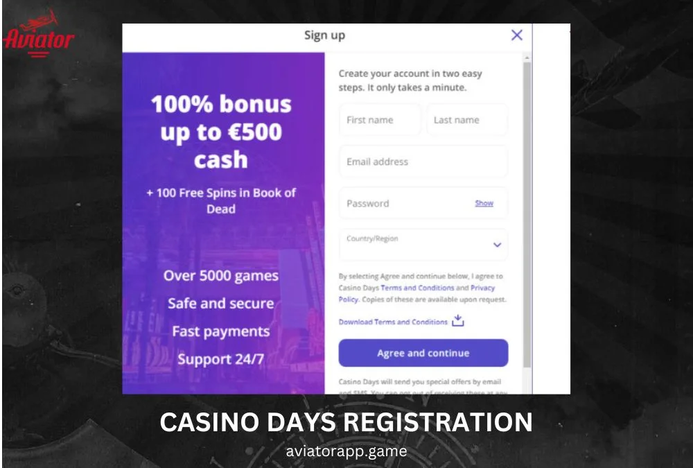 register on casino days